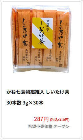 だし代わりにも使える！かね七 『食物繊維入りしいたけ茶』